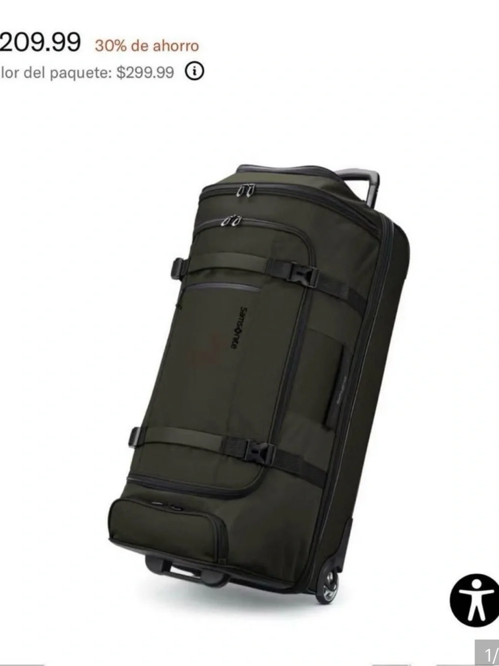 Travel Rolling Duffel Bag - Olive Green